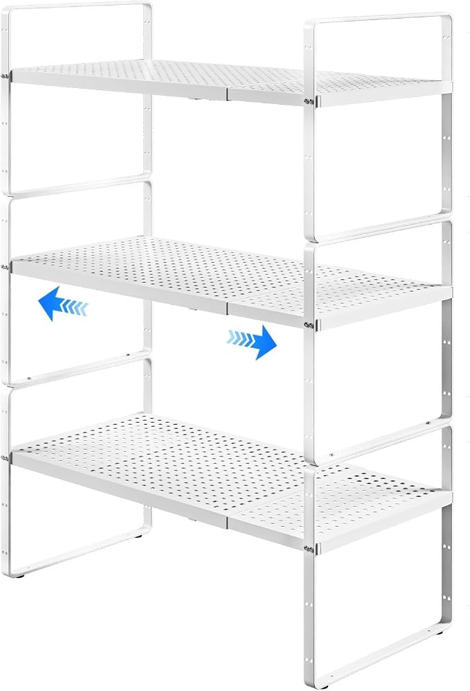 Expandable Cabinet Shelf Organizers, Kitchen Small Stand Rack Organization by KIKIBRO