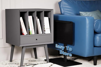 C Shaped End Table, Swivel and Turnable Desktop, Foldable Side Table - Image 2