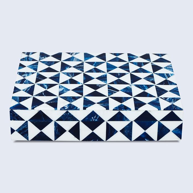 Handicrafts Home Blue and White Decorative Storage Box - Image 4