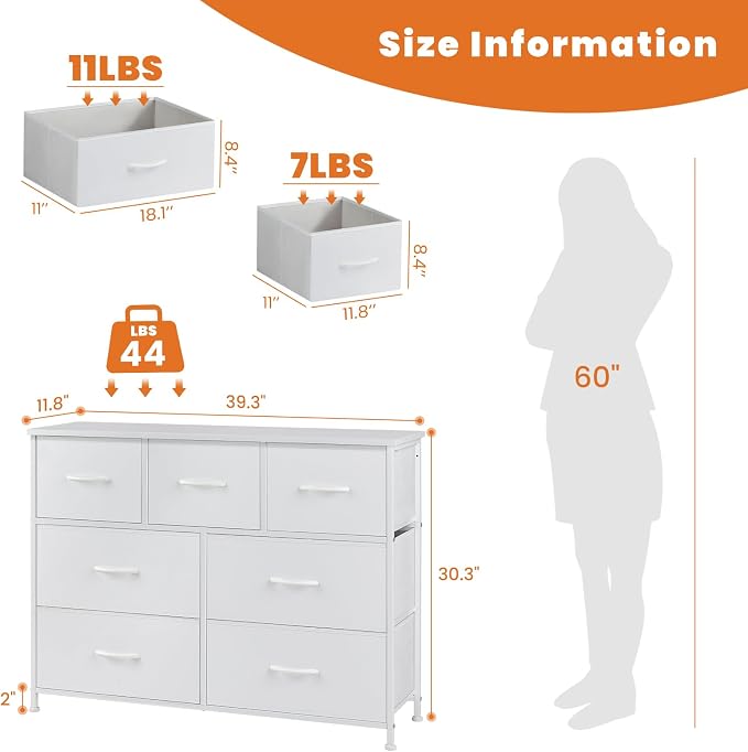 Sweetcrispy 7 Drawer Dresser Storage Organizer - Image 3