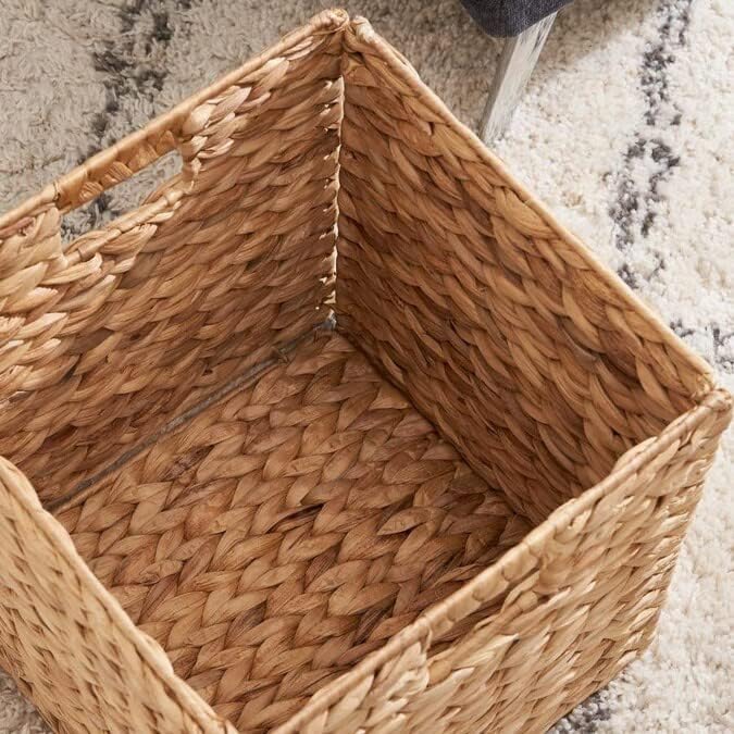 M4DECOR 10.5 x 10.5 Storage Cubes – Water Hyacinth Wicker Baskets - Image 5