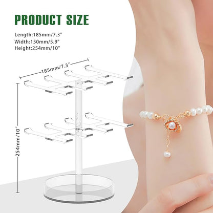 Bigfety Bracelet Holder Organizer, 2 Tier Acrylic Bracelet Display Stand - Image 2