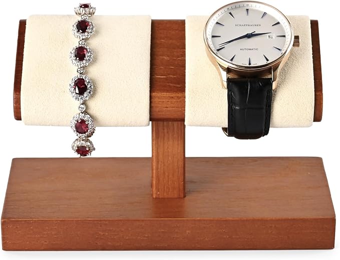 Oirlv Solid Wood Double Watch Display Stand Watch Bracelet Organizer - Image 6