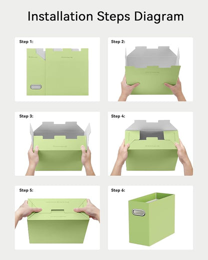 Portable Collapsible Cardboard File Box - Image 4