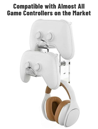 NiHome Clear Acrylic Game Controller Wall Hanger Stand, Dual Gamepad Controller - Image 4