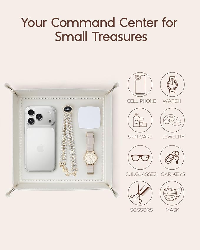 VLANDO Valet Tray, Nightstand Organizer Vanity Catchall Holder - Image 3