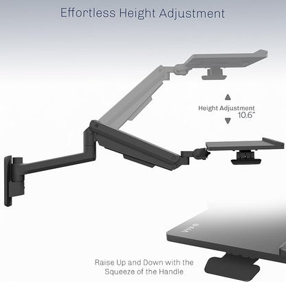 VIVO Sit-Stand 24 Inch Pneumatic Spring Keyboard and Mouse Tray Wall Mount - Image 5