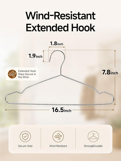 Metal Hangers 20 Pack, 4mm Heavy Duty 201 Stainless Steel Clothes Hangers - Image 6