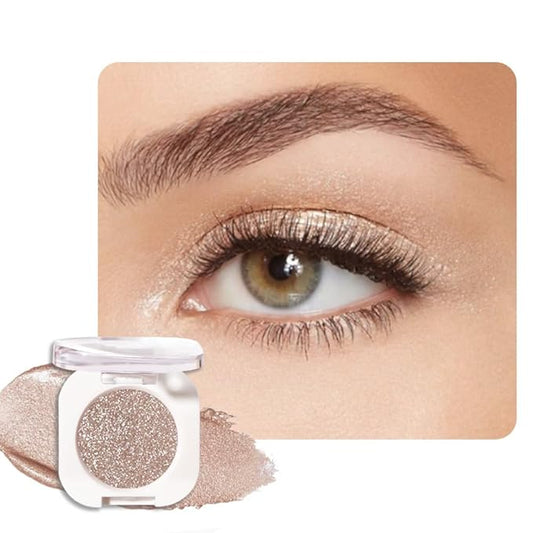 Light Nude Brown Single Glitter Eyeshadow Makeup, Neutral Powde Eye Shadow by HHLTOH