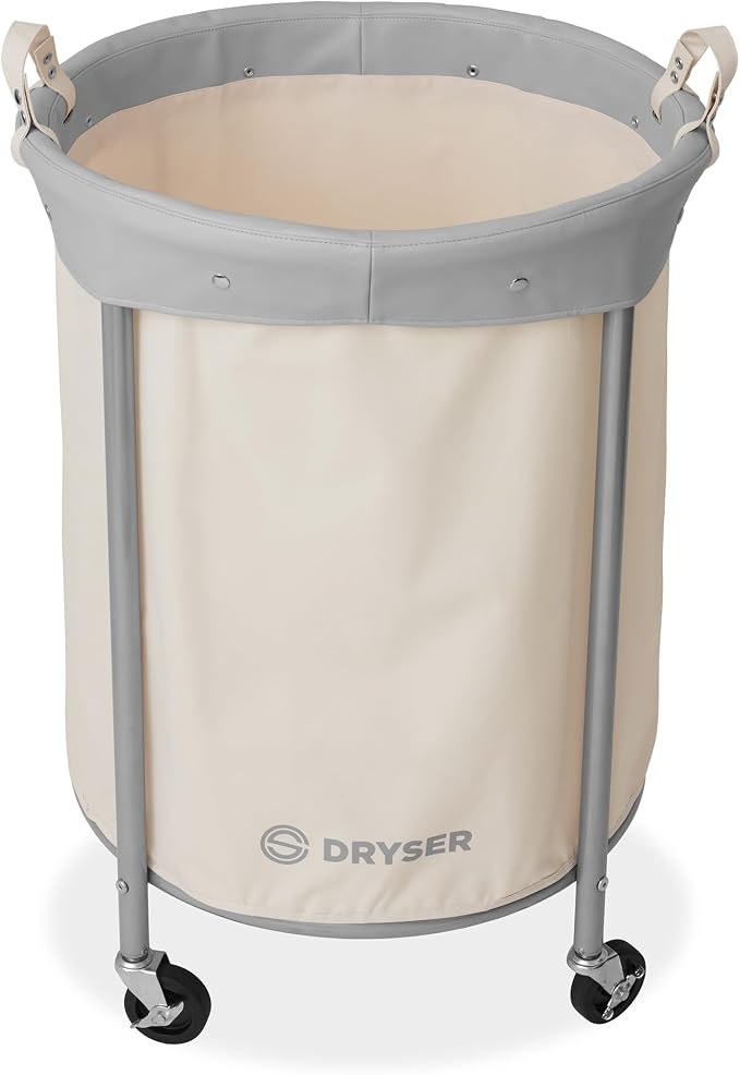 Dryser Laundry Basket with Wheels, 65 Gal. Commercial Round Rolling Laundry - Image 2