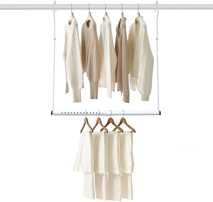 Hanging Closet Rod Extenders, Adjustable Width and Height Closet Extender by Unknown