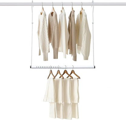 Hanging Closet Rod Extenders, Adjustable Width and Height Closet Extender by Unknown