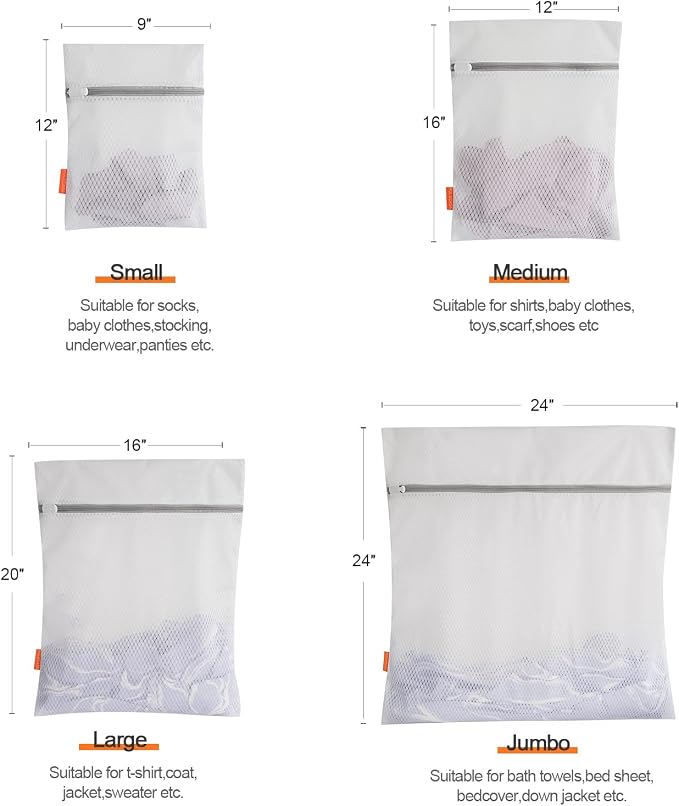 Polecasa Diamond Mesh Laundry Bags 2 Pack | Heavy Duty Mesh, Durable Zipper - Image 7