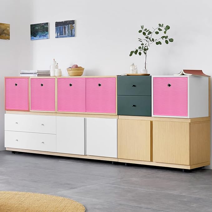 Foldable Storage Cubes Bins, 11 Inch Cloth Storage Cube Fabric Storage Box - Image 5