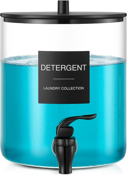 Glass Laundry Detergent Dispenser, 128 oz / 3.5L Fabric Softener Dispenser by TIPGO