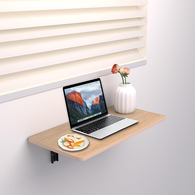 MM MELISEN Wall Mounted Folding Table 24x16 Inch, Fold Down Desk - Image 2