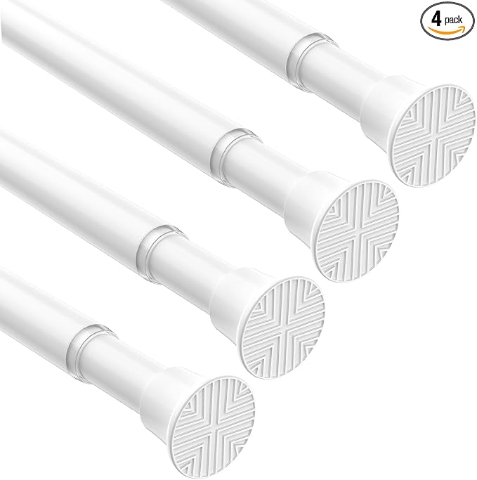4Pcs Spring Tension Curtain Rod 16-37 Inch, Adjustable Tension Rod by HAOYUNTE