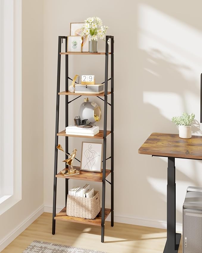 Hzuaneri Ladder Shelf, Freestanding Corner Storage Shelf | Bookcase - Image 4