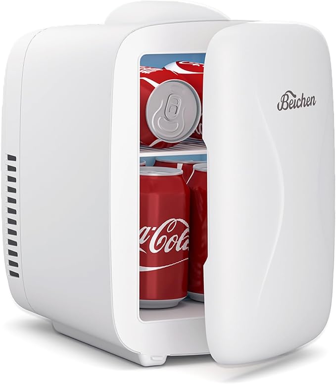 Mini Fridge, Small Fridge Rapid Cooling 4 Liter/6 Cans Skincare Fridge by BEICHEN