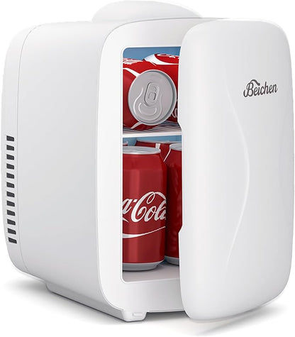 Mini Fridge, Small Fridge Rapid Cooling 4 Liter/6 Cans Skincare Fridge by BEICHEN