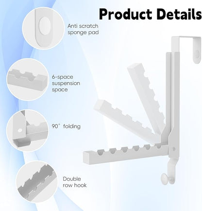 BAKON Over The Door Hanger Folding Clothes Drying Rack, Folding Hanging Coat - Image 3