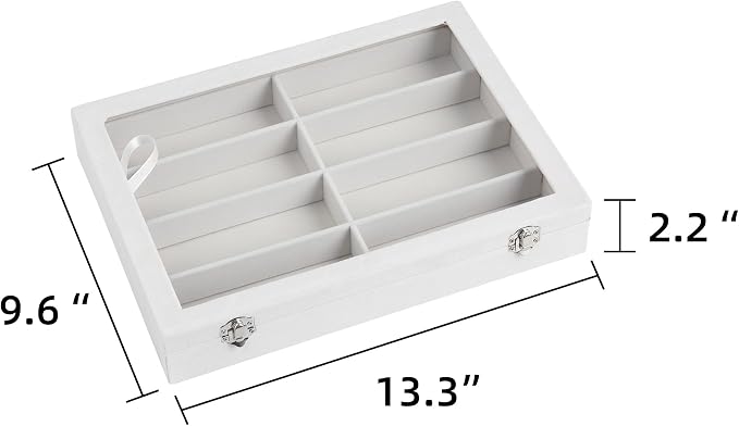 Frebeauty Sunglass Organizer, Velvet Glasses Organizer, 8-Slot Sunglasses Tray - Image 3