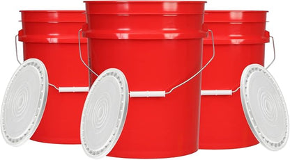 House Naturals 5 Gallon Red Food Grade Plastic Bucket Pail by House+Naturals
