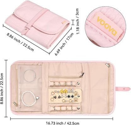 Voova Travel Jewelry Holder Organizer Case, Large Jewelry Storage Bag - Image 4