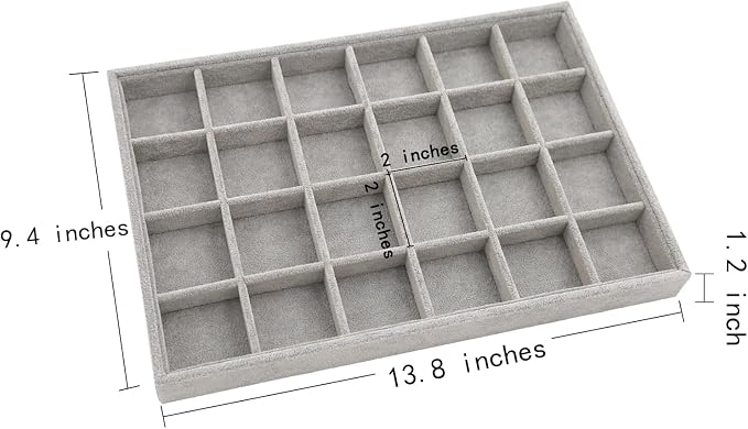 Stratalife 24 Grid Jewelry Organizer Tray, Stackable Drawer Earring Organizer - Image 6