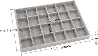 Stratalife 24 Grid Jewelry Organizer Tray, Stackable Drawer Earring Organizer - Image 6