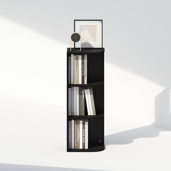 Furinno Reed Corner Shelf, 3-Tier Corner Bookshelf, Book Shelf, Corner Shelves - Image 6