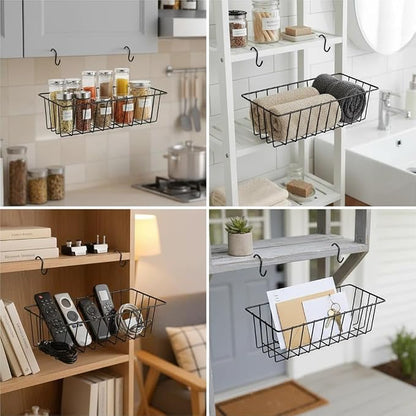 10 PCS Grid Wall Baskets and Bins, No Drilling Small Hook Basket Set - Image 7