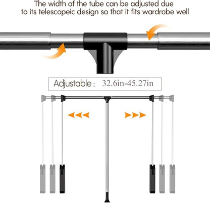 Pull Down Closet Rod, 33 lbs Load Capacity Stainless Steel Clothes Hanging Rod - Image 3