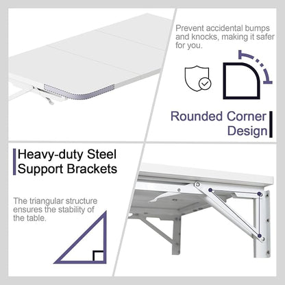 TEAMIX Wall Mounted Desk, Wall Floating Desk - Image 6