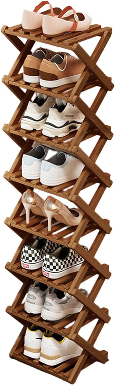 YYW Bamboo Shoe Rack for Entryway, Free Standing Shoe Racks Shelf Closet by YYW