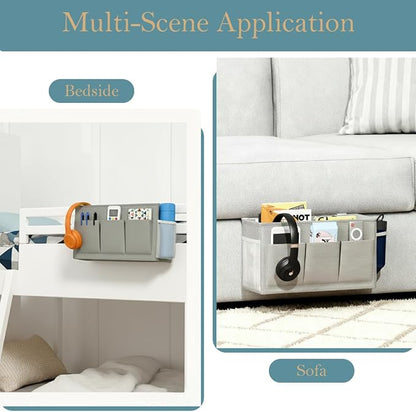 Dual-Purpose Bedside Caddy Organizer Hanging Storage Bag Dorm Storage - Image 2