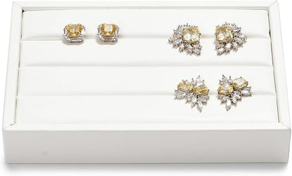 Oirlv 3 Slots PU Leather Small Ring Organizer Earrings Trays Showcase Display - Image 5
