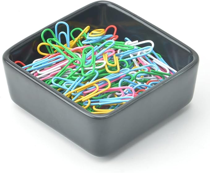 Ceramic Paper Clip Holder 2 PCS Set, Square Paper Clip Dispenser Organizer - Image 3