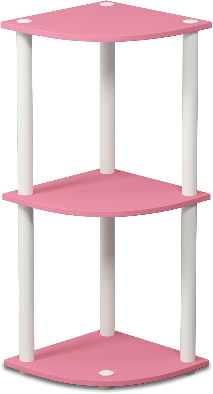 Furinno TURN-N-TUBE Corner Shelf, 3-Tier Corner Bookshelf, Display Storage - Image 7