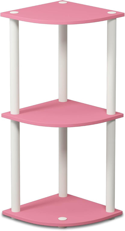 Furinno TURN-N-TUBE Corner Shelf, 3-Tier Corner Bookshelf, Display Storage - Image 7