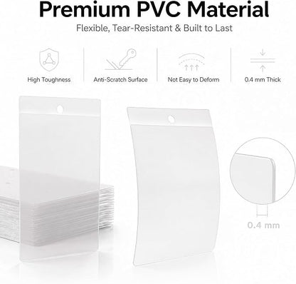 100 Pcs Clear Plastic Labels Tag Holders 8x11.5 cm Waterproof Hang Tags - Image 3