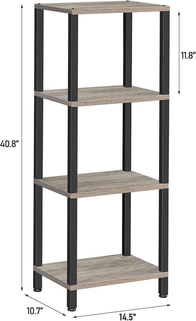 TUTOTAK Bookshelf, 4-Tier Small Narrow Book Shelf - Image 2