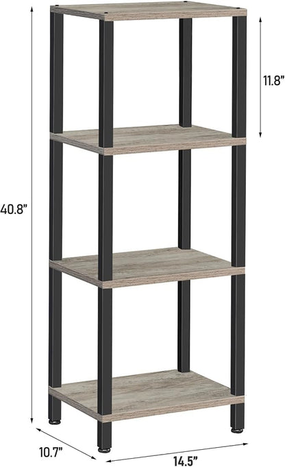TUTOTAK Bookshelf, 4-Tier Small Narrow Book Shelf - Image 2