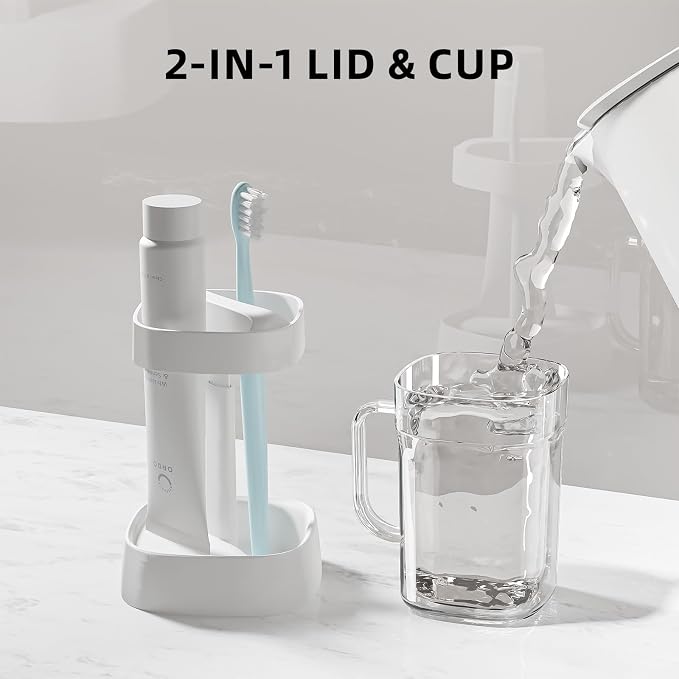 Toothbrush Holder with Cover/Cup, Bathroom Counter Organizer - Image 5