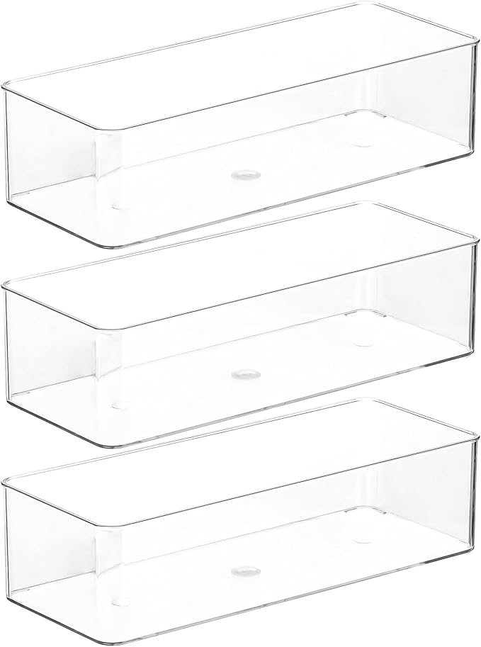 Acrylic Makeup Brush Organizers, 3 Pack 1 Section 1 Compartments Transparent by Dayaanee