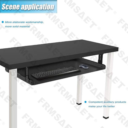 FRMSAET Under Desk Keyboard Tray Heavy-Duty All-Metal Material 20/24/30 inches - Image 6