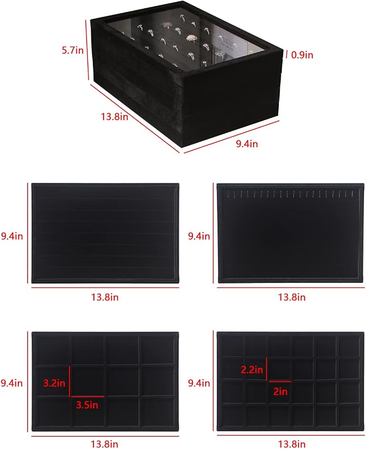 Coward Set of 5 Stackable Jewelry Organizer Tray Necklace Earring Box Storage - Image 7