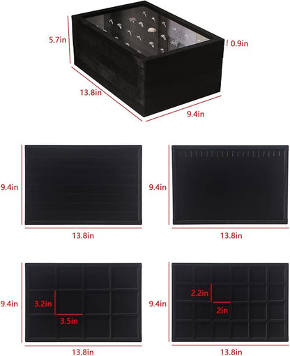 Coward Set of 5 Stackable Jewelry Organizer Tray Necklace Earring Box Storage - Image 7