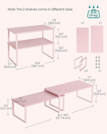 SONGMICS Cabinet Organizer Shelf, Kitchen Storage, Spice Rack, Expandable - Image 6