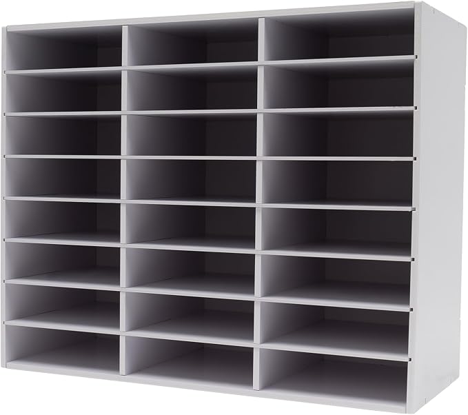 24 Compartments Literature Organizer, Desktop File Sorter Mail Center Paper - Image 5